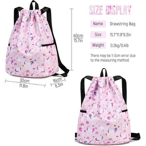 Sacs à cordon personnalisés avec logo par sublimation, sacs à dos de sport en polyester imperméables, sacs promotionnels en gros - Product Image 4