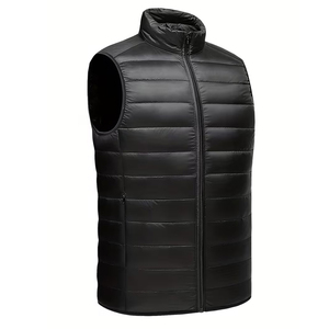 Gilets matelassés personnalisés pour hommes, en coton Montane, couleur noire, fermeture éclair, chauds pour l'hiver, légers, pour l'extérieur - Product Image 3