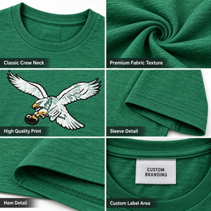 Camiseta de Hombre con Gráfico de Águila Verde, Manga Corta, Cuello Redondo, Estampada, Informal, 100% Algodón Jersey, Corte Regular, Diseño Animal - Product Image 6