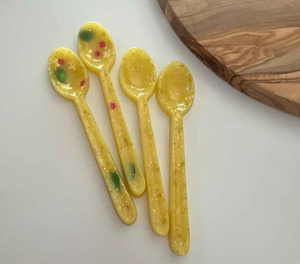 Juego de Servidores de Ensalada de Resina Vibrante Hechos a Mano, 100% Resina, para Uso Doméstico y Hotelero, Incluye Cuchara para Helado y Servidor de Ensalada - Product Image 1