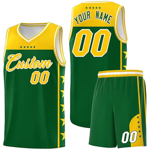 Ensemble de maillots et shorts de basket-ball personnalisés, 100% polyester, unisexe, logo d'équipe, nom, numéro, école, collège, université, club, vêtements de sport - Product Image 1