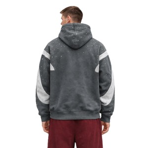 Men Zip Up Hoodie Cotton Fleece Oversized Rhinestone Embellished Zip Hoodie Streetwear Hoodies for Men Custom Branding Service - Product Image 3