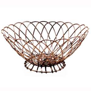 Set Of 2 Classic Design Metal Iron <b>Wire</b> <b>Basket</b> Rectangle Shape Blaue Finished for Dining Table Fruits Vegetables <b>Storage</b> <b>Basket</b> - Product Image 2