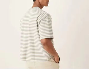 เสื้อยืดคอกลมแขนสั้นผู้ชาย ผ้าฝ้าย 100% สีพื้น ทรงปกติ สวมใส่สบาย ระบายอากาศได้ดี แห้งเร็ว ดีไซน์เรียบง่าย - Product Image 5