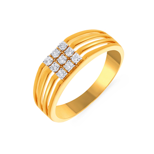 แหวนเพชรผู้ชาย Suave Symbol รุ่น Radiant Diamond Halo ประดับเพชรทรงกลม 18K ทองคำ ดีไซน์ประณีตแบบ Pavé Cluster พร้อมลวดลายฉลุแบบ Openwork - Product Image 1