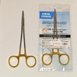 Portaagujas Dental TC Mayo Hegar de 16 cm, Instrumento Quirúrgico de Carburo de Tungsteno y Acero Inoxidable, Fabricante Mayo-Hager TC 16CM - Product Image 3