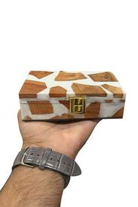 Luxury Handmade Geometric Wood and Resin Jewelry Box Premium Keepsake <b>Storage</b> Organizer Decorative Gift Box Wholesale - Product Image 6