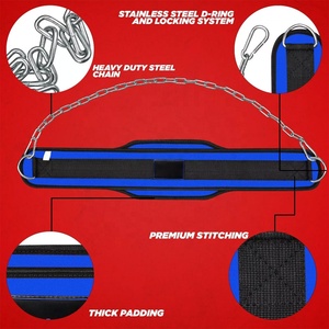 Custom Fit Dip Weightlifting Belt With <b>Chain</b> Durable Training Support Gear For Gym Dips And Pullups Customizable Design Options - Product Image 5