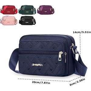 Borsa a Tracolla Trapuntata da Donna in Tessuto Oxford Multistrato con Tracolla Larga, Borsa a Mano Casual Ricamata per il Business - Product Image 2