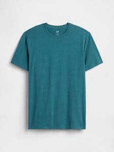 <b>Gap</b> Men's Solid Color Short Sleeve T-Shirt Regular Fit O-Neck Casual Jersey Cotton Teal - Product Image 1