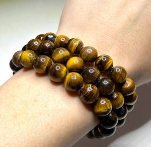 Curativa Energy-pulsera de cuentas de piedra de ojo de tigre para hombre y mujer, pulsera de cuentas de ágata de ojo de tigre facetado redondo, joyería - Product Image 2