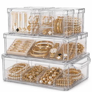 Cajas Organizadoras Transparentes Premium para Exhibición, Protección y Almacenamiento de Joyas - Product Image 1