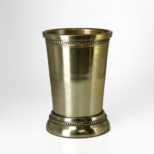 Classic Brass Mug With Beaded Rim And Base Solid Gold Plated Design For Gift Occasion Barware <b>Beer</b> Drink Julep Cups - Product Image 1