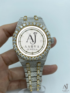 AARVA JEWELS นาฬิกาเพชรหรูหราสำหรับทุกเพศรอนดา ทอนโน กรณีสเตนเลสสตีล อนาล็อก ควอตซ์ 42 มม. สาย 20 ซม. ตัวล็อคแบบซ่อนเรืองแสง - Product Image 1