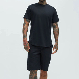 T-shirt décontracté pour homme à manches courtes, coupe droite, en maille unie, col montant, séchage rapide, respirant, anti-transpiration, non tissé - Product Image 2