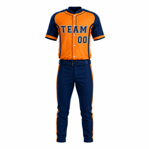 Contraste de couleurs, respirant, antibactérien, séchage rapide, uniforme de baseball, vêtements d'équipe, polyester, logo personnalisé, OEM - Product Image 2