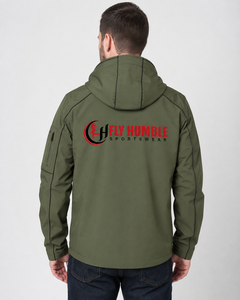 Veste à capuche noire pour homme LY HUMBLE, respirante, coupe-vent, sportive, fermeture éclair, col montant, rembourrage en polyester, coupe régulière - Product Image 2