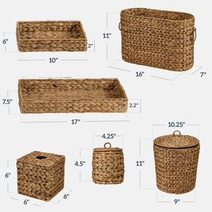 Water Hyacinth Bathroom Storage Basket Set Best Seller Handmade Natural Organizer Set Eco Friendly Wholesale Supplier - Product Image 5