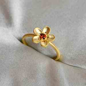 Handmade Luxury <b>Garnet</b> <b>Ring</b> Prong Setting Gold 925 <b>Silver</b> Elegant Birthstone Jewelry Gift for Women's Engagement Promise <b>Ring</b> - Product Image 3