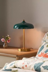 Modern Green <b>Umbrella</b> <b>Table</b> Lamp Metal Pendant Light Brass Finish Indoor Decor for Living Room Bedroom - Product Image 2