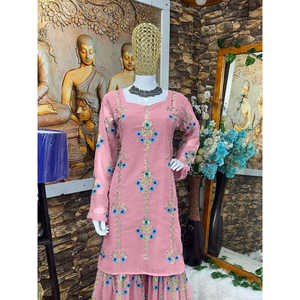 Hermoso Conjunto de Fiesta Indio y Pakistaní, Top Sharara, Dupatta Elegante - Product Image 6