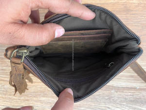 Nueva llegada de cuero de vaca multifuncional señoras cremallera bolsa de cuero genuino de la moda tarjeta efectivo monederos de muñeca para las mujeres - Product Image 4