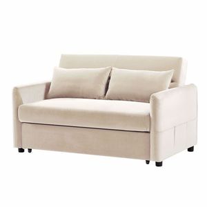 Adjustable Backrest Sofa Bed with Pull-Out Feature 2 Lumbar <b>Pillows</b> for <b>Small</b> Living Spaces Apartments Bedrooms - Product Image 4