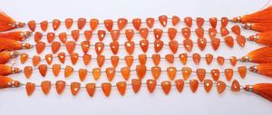Natural Carnelian Faceted Tie Shape Beads 7x11-8x12MM Triangle <b>Gemstone</b> Beads 8 Inch Faceted Carnelian Beads For Jewelry Making - Product Image 3