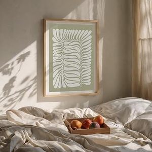 Cadre photo vintage fait main en bois massif rectangulaire vertical, impression numérique couleur intégrale, motif feuille, écologique - Product Image 1