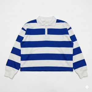 Factory <b>Collar</b> Design Striped Long Sleeve Men 100% Cotton Oem Service Polo <b>T</b> <b>Shirts</b> Manufactures Unisex Rugby Stripes Polo <b>Shirt</b> - Product Image 6