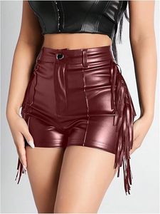 Shorts en similicuir taille haute pour femme, en cuir végétalien PU de qualité supérieure, style tendance, fabricant OEM ODM sous marque privée - Product Image 2