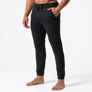 Men's <b>Black</b> Cotton Sweatpants Elastic Waist Drawstring Casual Jogger <b>Pants</b> Midweight Breathable Knitted Fabric Autumn Wear - Product Image 2