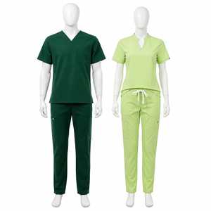 Ensemble de Blouses et Pantalons Médicaux pour Hommes et Femmes, Col en V, Respirant et Confortable, Tenue de Travail pour Soins Infirmiers, Fournisseur OEM en Gros - Product Image 1