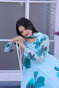 Vestidos de Fiesta para Mujer, Combinación de Estilos Tradicionales Indios y Occidentales, Tela de Organza, Diseño Moderno, Alta Calidad, Listos para Usar, Talla 4 - Product Image 3
