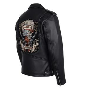 Chaqueta de Motociclista para Hombre, Personalizada OEM, de Alta Calidad, Bordada, de Cuero Genuino, con Cuello Camisero, Gruesa e Impermeable - Product Image 2