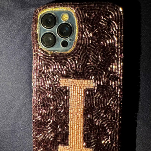 Pochette et sac à main pour femme à imprimé tigre et perles, sac bandoulière pour téléphone fait main, pochette d'épaule à motif animal - Product Image 1