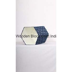 Poubelle en carton artisanale à imprimé floral, à faire soi-même, en utilisant du tissu 100% coton pour décorer le bureau, la table et les portes de bureau - Product Image 3