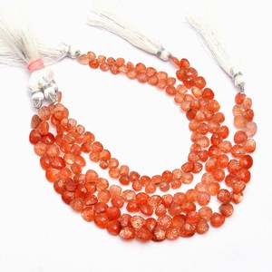 Perles facettées en forme de cœur en pierre de soleil naturelle d'Afrique, qualité AAA+, 5mm-8mm, pierres semi-précieuses en vrac pour la fabrication de bijoux - Product Image 3