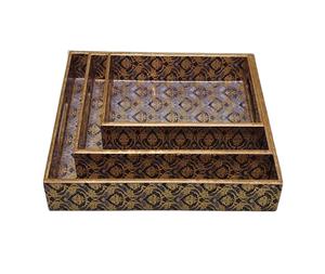 ถาดเสิร์ฟไม้ MDF ทำมือรักษ์โลก เคลือบกันน้ำ สำหรับกาแฟ รูปทรงสี่เหลี่ยมผืนผ้า ดีไซน์งานฝีมือ - Product Image 4