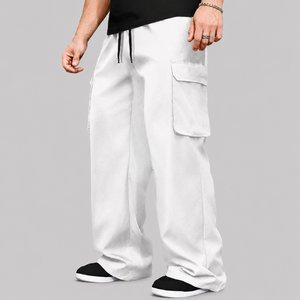 Pantalones Cargo Holgados Personalizados OEM para Hombre, Estilo Urbano, Premium, Pierna Ancha, 100% Algodón, Bordados, Venta al Por Mayor - Product Image 5