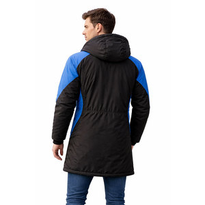 Custom Logo Black Blue Swim Parka <b>Jacket</b> <b>Waterproof</b> Windproof <b>Winter</b> Long Coat with Fleece Lining Hooded Swimming Team Outerwear - Product Image 5
