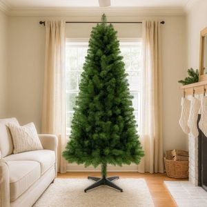 Albero di Natale Artificiale Verde Classico Non Illuminato da 180 cm con 490 Punte in PVC e Supporto in Plastica a 4 Gambe per Decorazioni Natalizie - Product Image 4