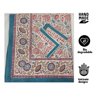 Premium Jaipur Hand <b>Block</b> Printed Floral Pure Cotton Indian <b>Bed</b> Sheet Set 200TC Eco-Friendly Durable Skin Friendly Non Toxic Dye - Product Image 2