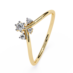 แหวนเพชรทรงกลมเรียบหรูมินิมอลสำหรับผู้หญิง ทองคำแท้ 14k เหมาะสำหรับเป็นของขวัญ งานหมั้น วันครบรอบแต่งงาน - Product Image 2