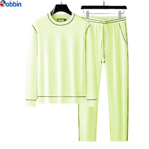 Conjunto de Sudadera con Capucha Estampada de Invierno para Hombre, Talla Grande, Color Sólido, Cuello Redondo, Manga Larga, con Pantalones con Cordón - Product Image 2