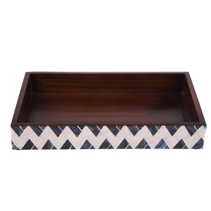 Modern Bone Inlay Decorative <b>Storage</b> <b>Tray</b> with Intricate Pattern Design - Product Image 1