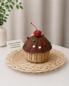 Adorable Woven Rattan Sustainable Cute Clothing Organizer Ramadan <b>Eid</b> Gergean Cupcake Box - Product Image 4