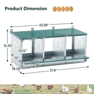 Nido in Metallo a 3 Scomparti per Galline Ovaiole - Gabbia per Galline Ovaiole - Product Image 2