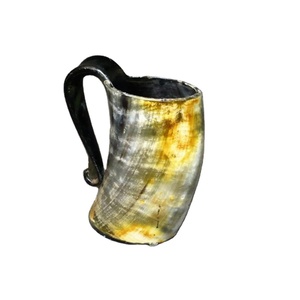 Decorative Polished Antique Viking Horn Beer Mug <b>Reusable</b> Natural Crafts Custom Logo Engraving Dishwasher Microwave Safe - Product Image 1