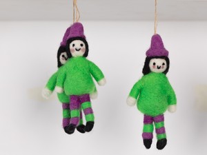 Wholesale Felt & Yarn Wool Felt Adult Trainee Green <b>Witch</b> Cute Apprentice Spooky Halloween <b>Decor</b> Gift Set - Product Image 2